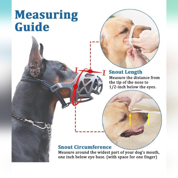 Dog Muzzle, Breathable Basket Muzzles for Medium Dogs Stop Biting, Barking - Picture 4 of 8